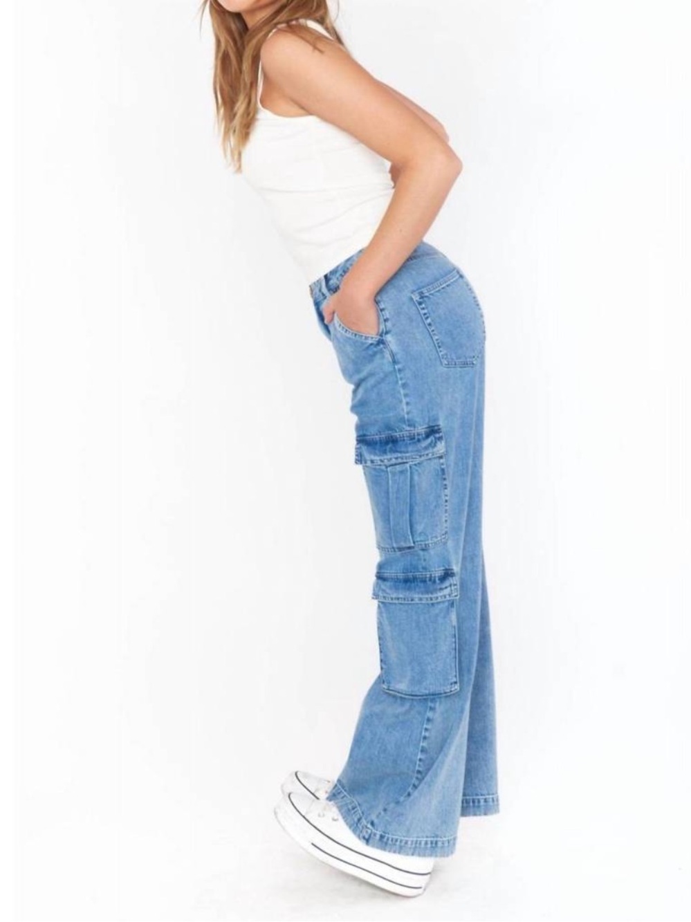 New Show Me Your MuMu The Cargo Jeans 28 wide leg - Picture 3 of 10